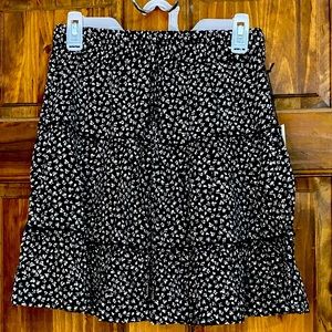 Black and white skirt with flower patterns